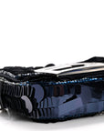 Sequin Paillettes Shiny Nappa Sex and the City Nano Maxi Buckle Baguette Charm Blue