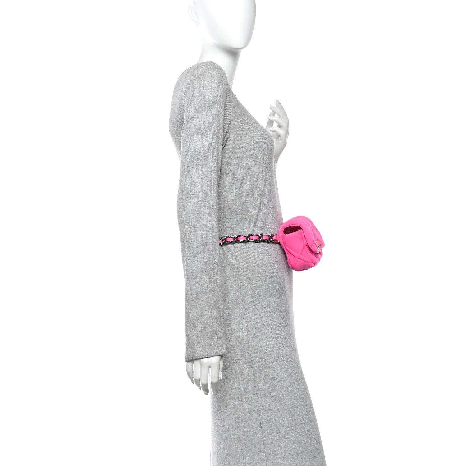 Jersey Quilted CHNL 19 Waist Bag Pink
