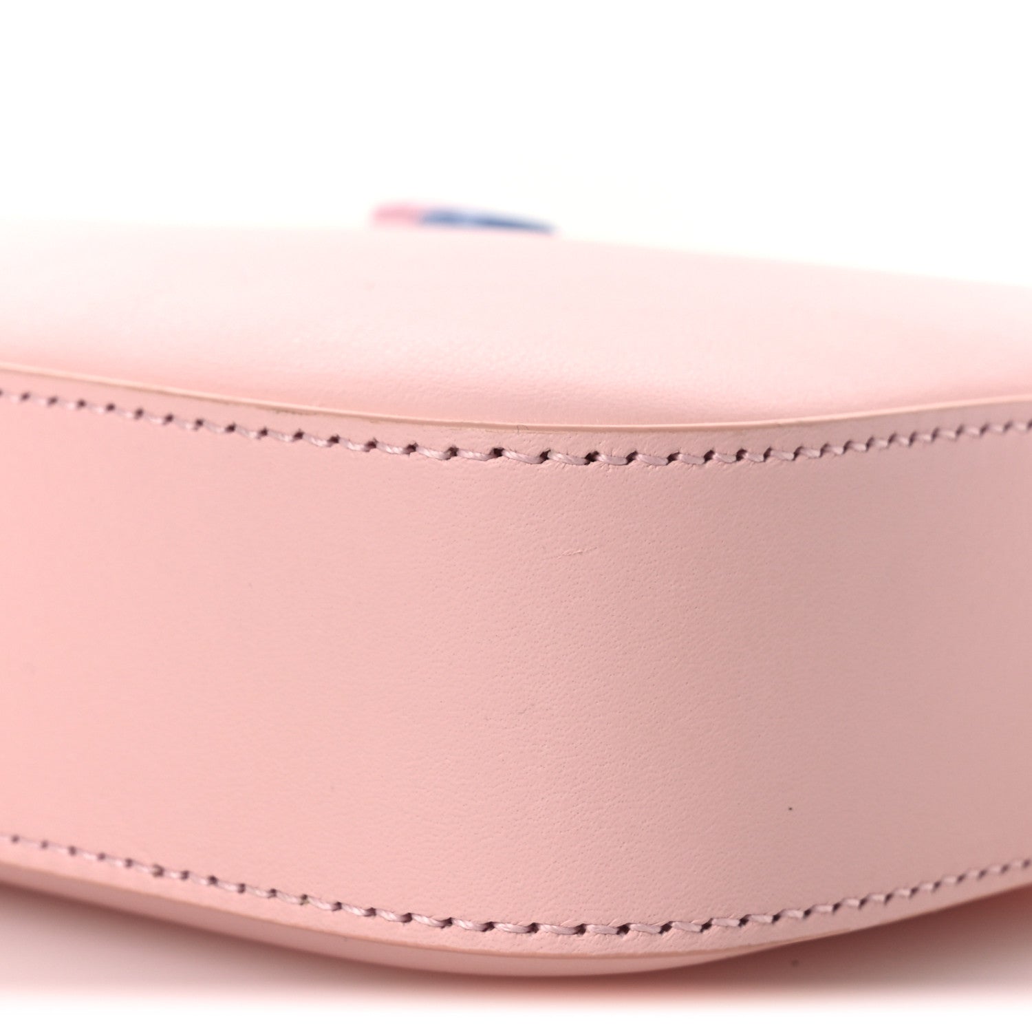 Dollar Calfskin Enamel Super Mini GG Marmont Chain Shoulder Bag Light Pink Blue