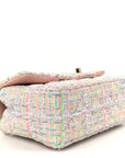 Tweed Quilted Mini Rectangular Flap Pink Green Orange Purple