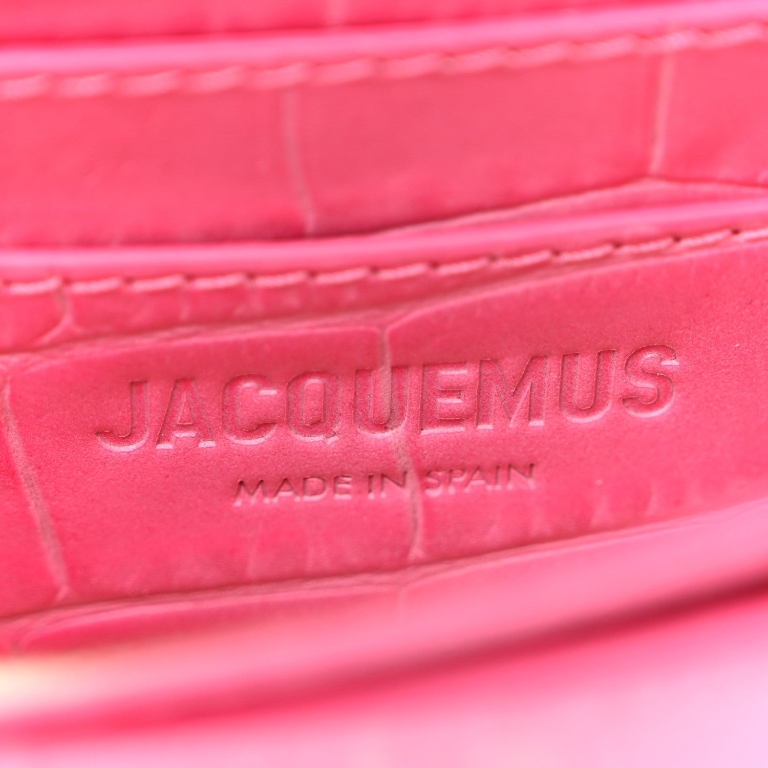 Calfskin Crocodile Embossed La Ceinture Bello Double Tour Belt Bag Pink