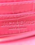 Calfskin Crocodile Embossed La Ceinture Bello Double Tour Belt Bag Pink