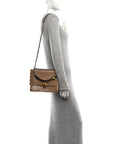 Vitello Liberty Scalloped Studded Kan I Shoulder Bag Sand