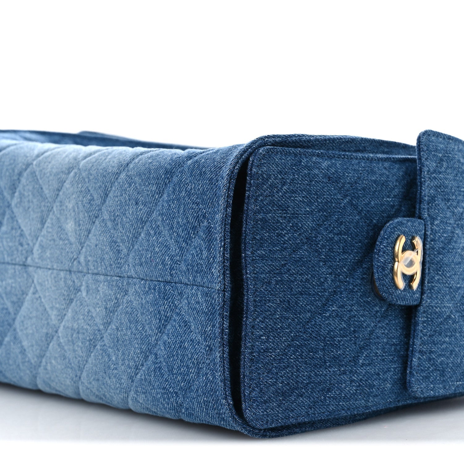 Washed Denim Quilted Small CHNL 25 Handbag Blue