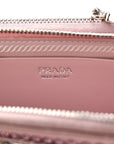 Satin Crystal Mini Triangle Crossbody Pouch Alabastro
