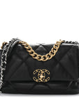 Lambskin Quilted Medium CHNL 19 Flap Black