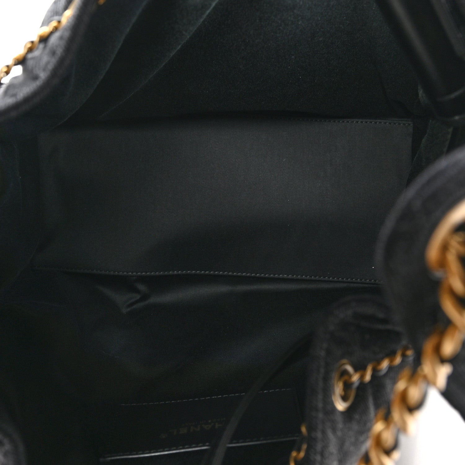 Washed Denim Quilted Medium CHNL 25 Handbag Black