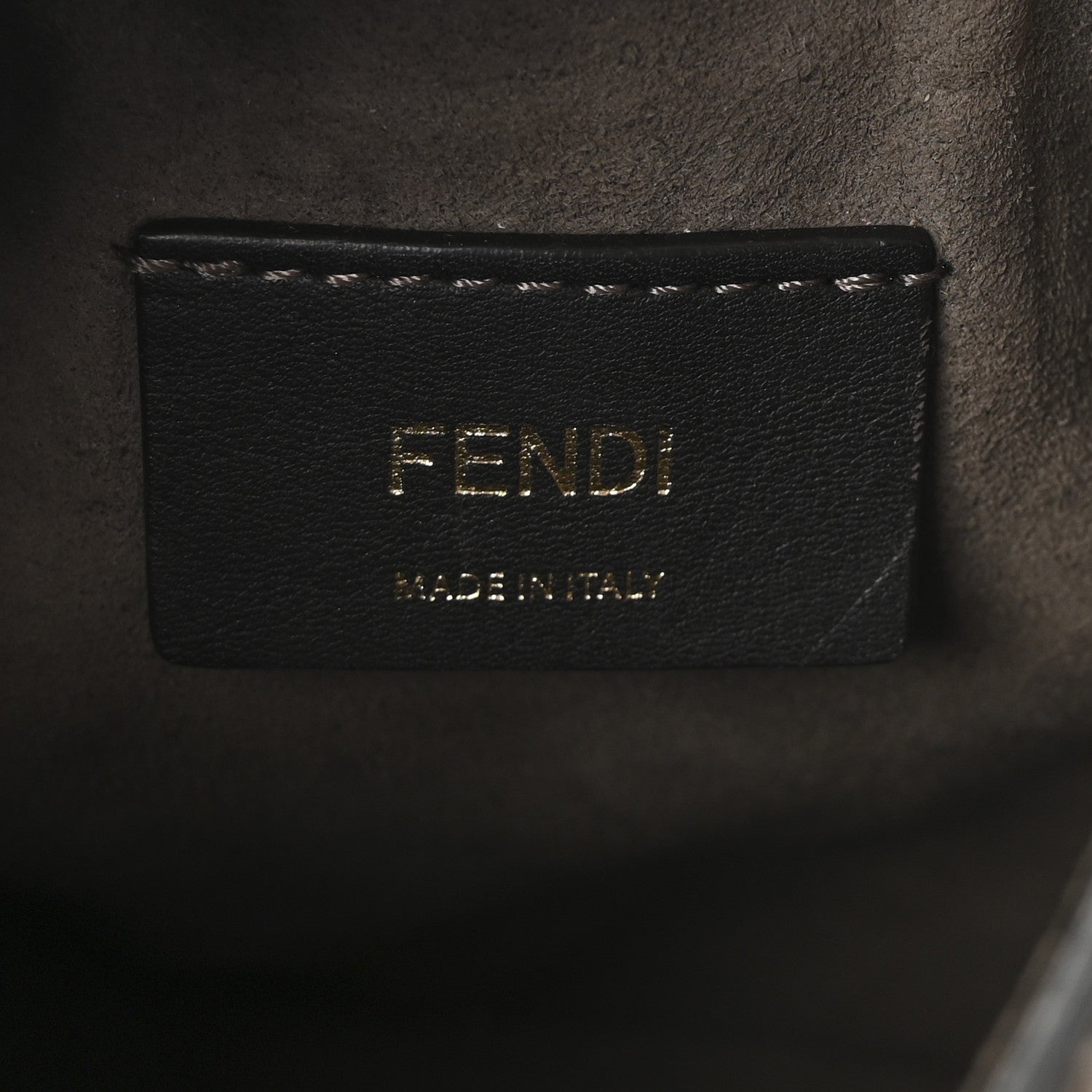Vitello Liberty F is FNDI Bi-Color FF 1974 Embossed Mini Mon Tresor Bucket Bag Maya Black