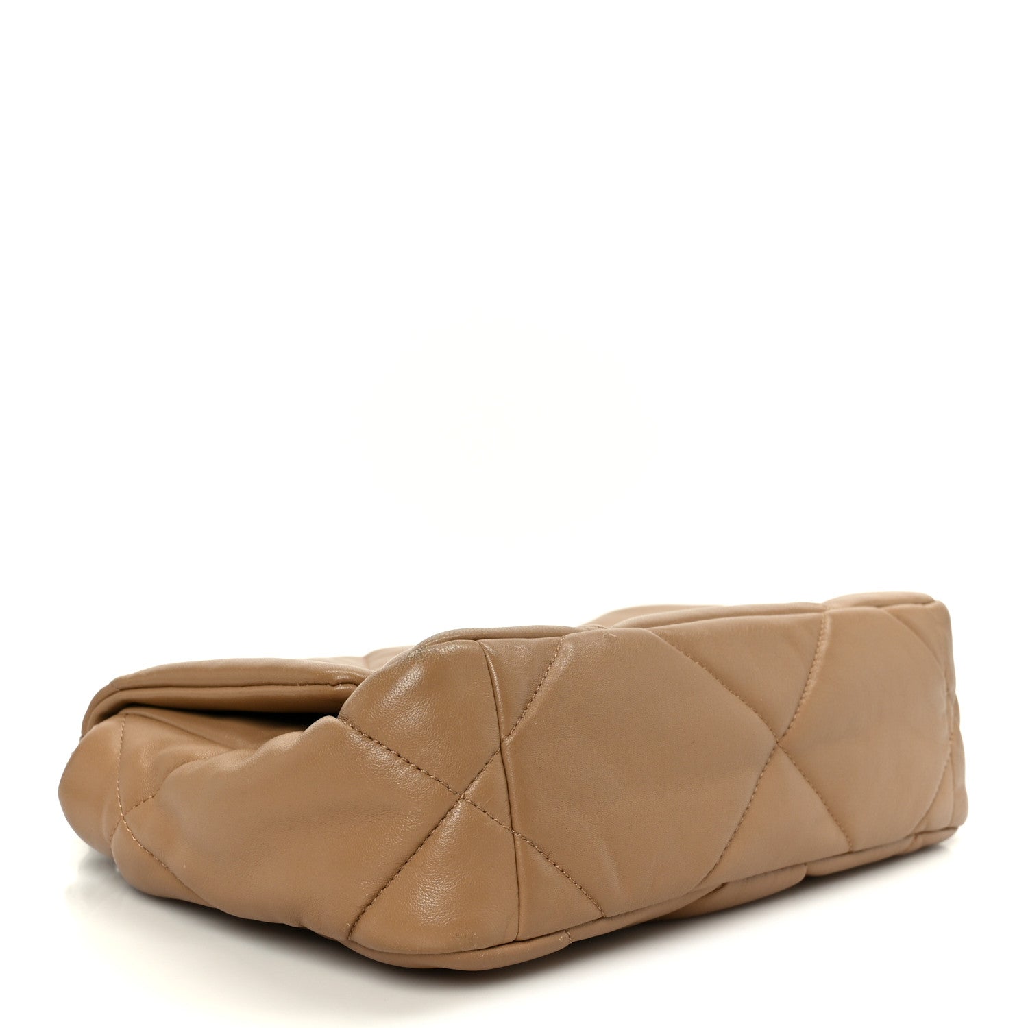 Lambskin Quilted Medium CHNL 19 Flap Dark Beige