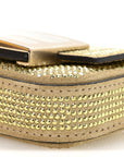 Crystal Vitello Laminato FF Nano Maxi Buckle Baguette Charm Light Gold