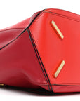 Calfskin Colorblock Medium Puzzle Bag Red
