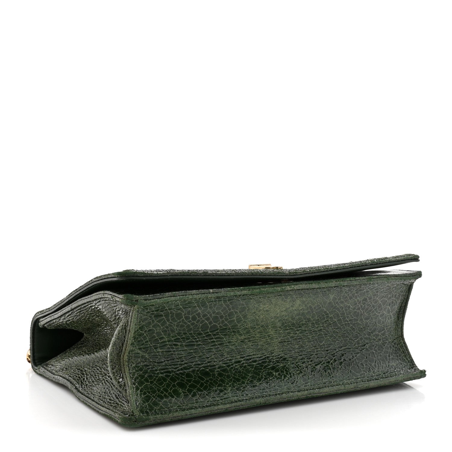Ceramic Effect Deerskin Large D1ORama Flap Bag Malachite Green