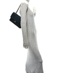 Lambskin Quilted Medium Double Flap Navy