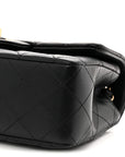 Lambskin Quilted Mini Rectangular Flap Black