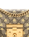 GG Supreme Monogram Bees Small Padlock Shoulder Bag Black