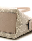GG Supreme Monogram Textured Dollar Calfskin Web Small Ophidia Dome Shoulder Beige Mystic White Oatmeal