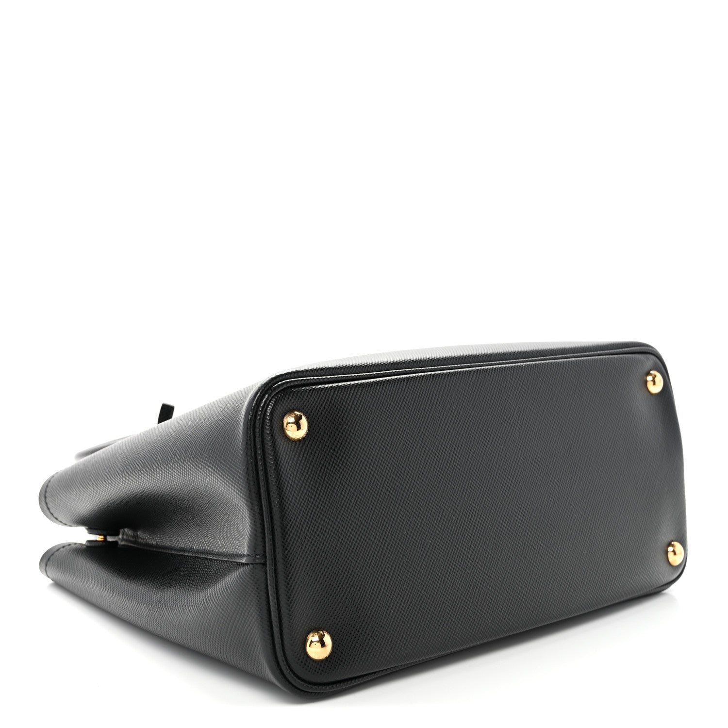 Saffiano Cuir Small Double Bag Black Fuoco