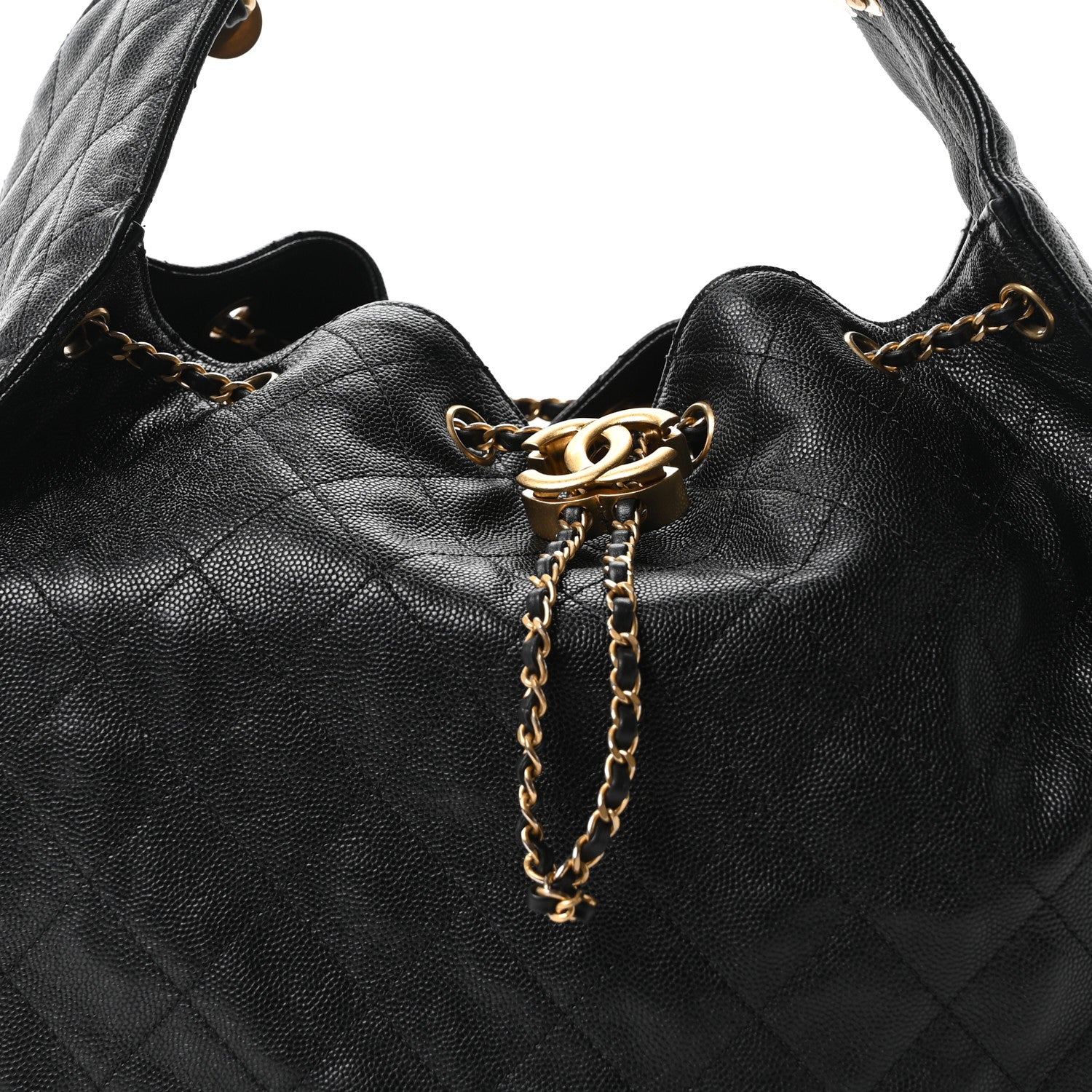 Caviar Quilted Medium CHNL 25 Handbag Black