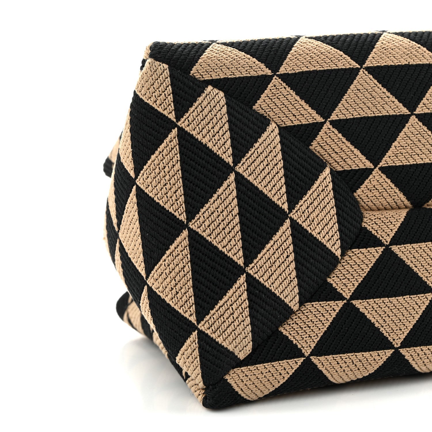 Jacquard Triangolo Symbole Embroidered Small Shoulder Bag Black Corda