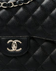 Caviar Quilted Jumbo Double Flap Black