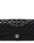 Lambskin Quilted Medium Double Flap Black