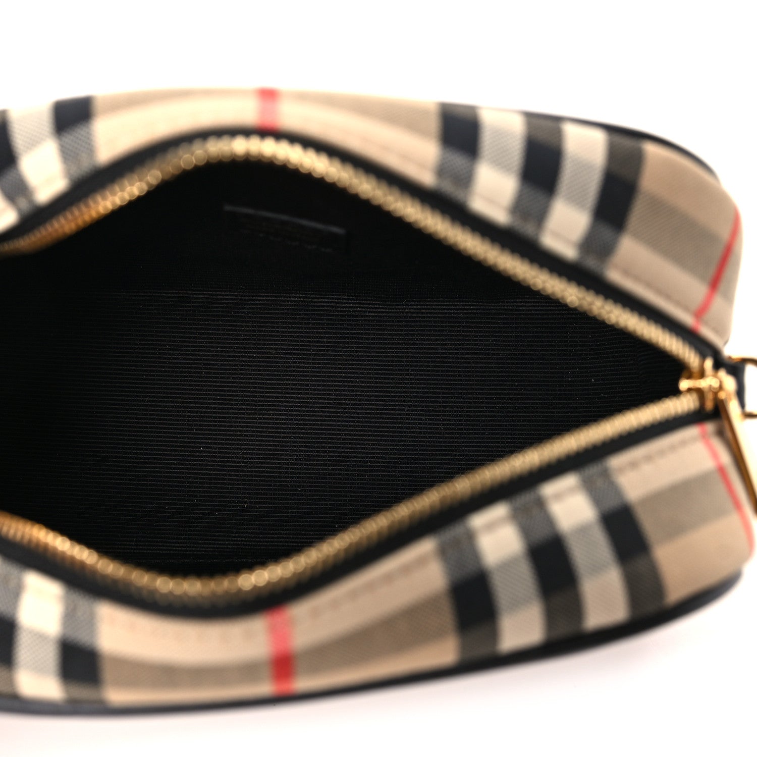 Calfskin Vintage Check Half Cube Crossbody Bag Black