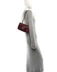 Calfskin Matelasse Mini GG Marmont Shoulder Bag Rosso Ancora