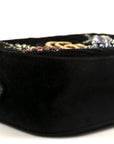 Velvet Matelasse Crystal Star Embroidered Small GG Marmont Chain Shoulder Bag Black