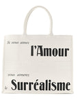 Calfskin Large Surrealism Book Tote Ivory