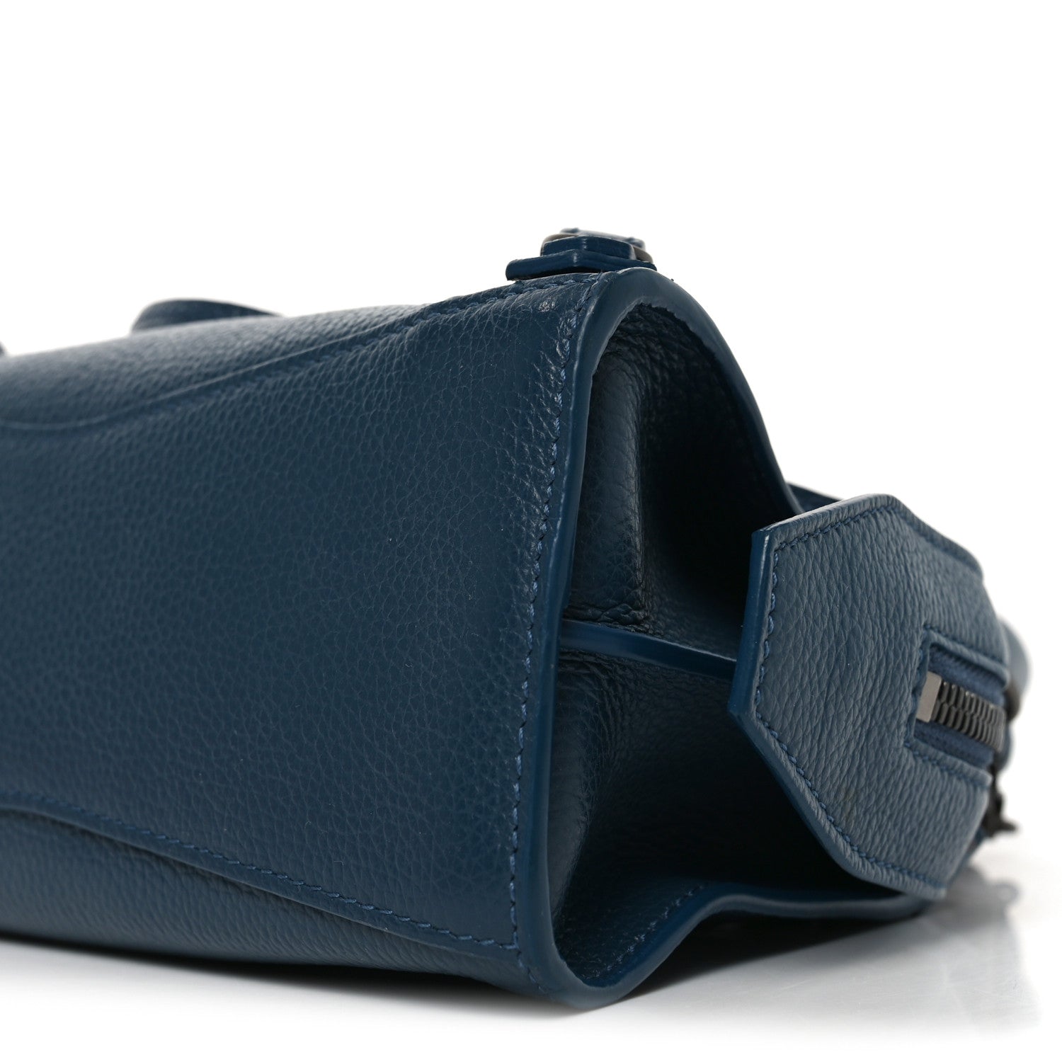 Grained Calfskin Neo Classic Silver Hardware Mini City Petrol Blue