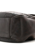 Lambskin Quilted Flap Shoulder Bag Black