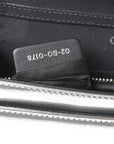 Metallic Patent Micro-Cannage D1ORama Wallet on Chain Pouch Silver