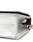 Metallic Patent Micro-Cannage Small D1ORama Flap Bag Silver