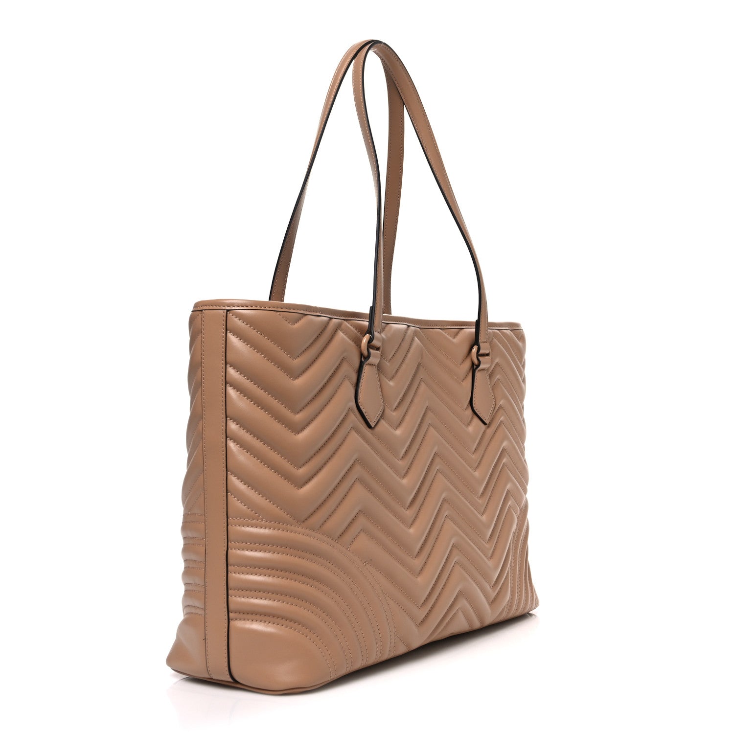 Calfskin Matelasse Monochrome GG Marmont Large Tote Camelia