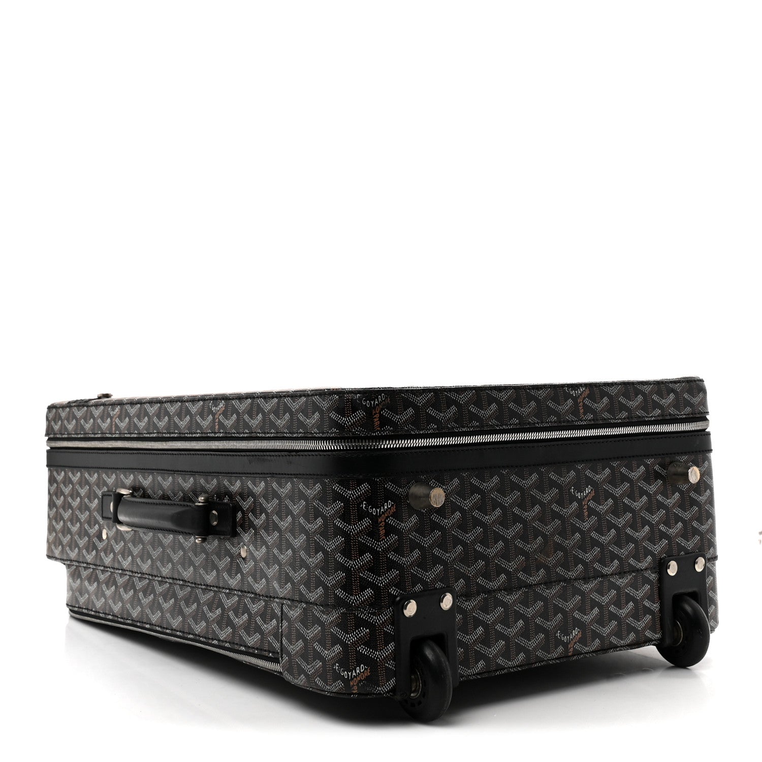 Goyardine Rolling Suitcase Trolley PM Black