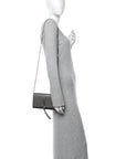 Calfskin Crocodile Embossed Kate Monogram Tassel Chain Wallet Fog