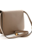Liege Calfskin Medium Classic Box Flap Bag Taupe