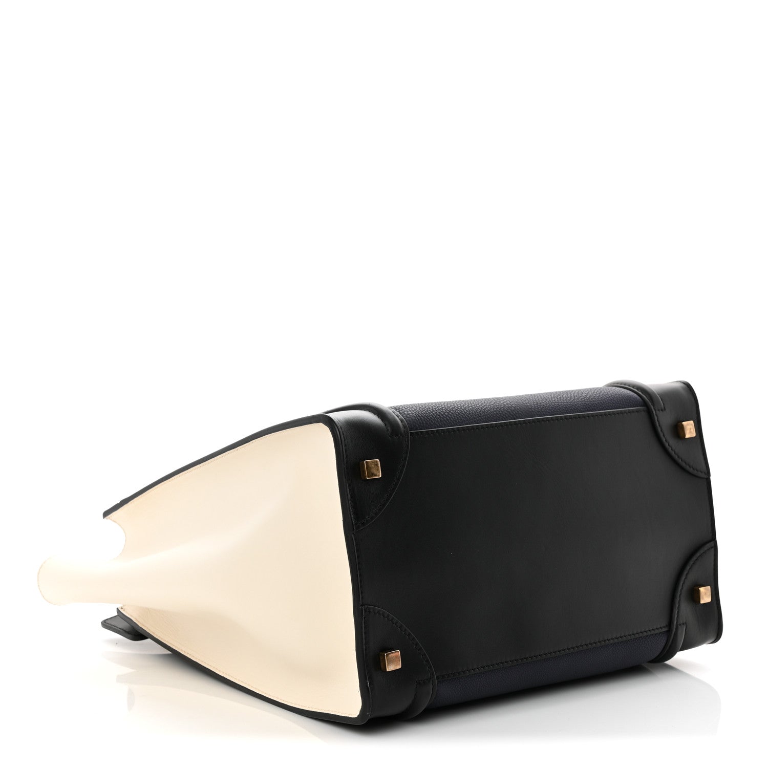Velluto Calfskin Mini Tri-Color Luggage Navy