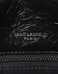 Crinkled Calfskin Matelasse Monogram Large Niki Chain Satchel Black