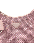 Satin Crystal Mini Re-Edition 2000 Bag Alabastro
