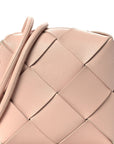 Lambskin Maxi Intrecciato Mini Cassette Camera Bag Macaroon