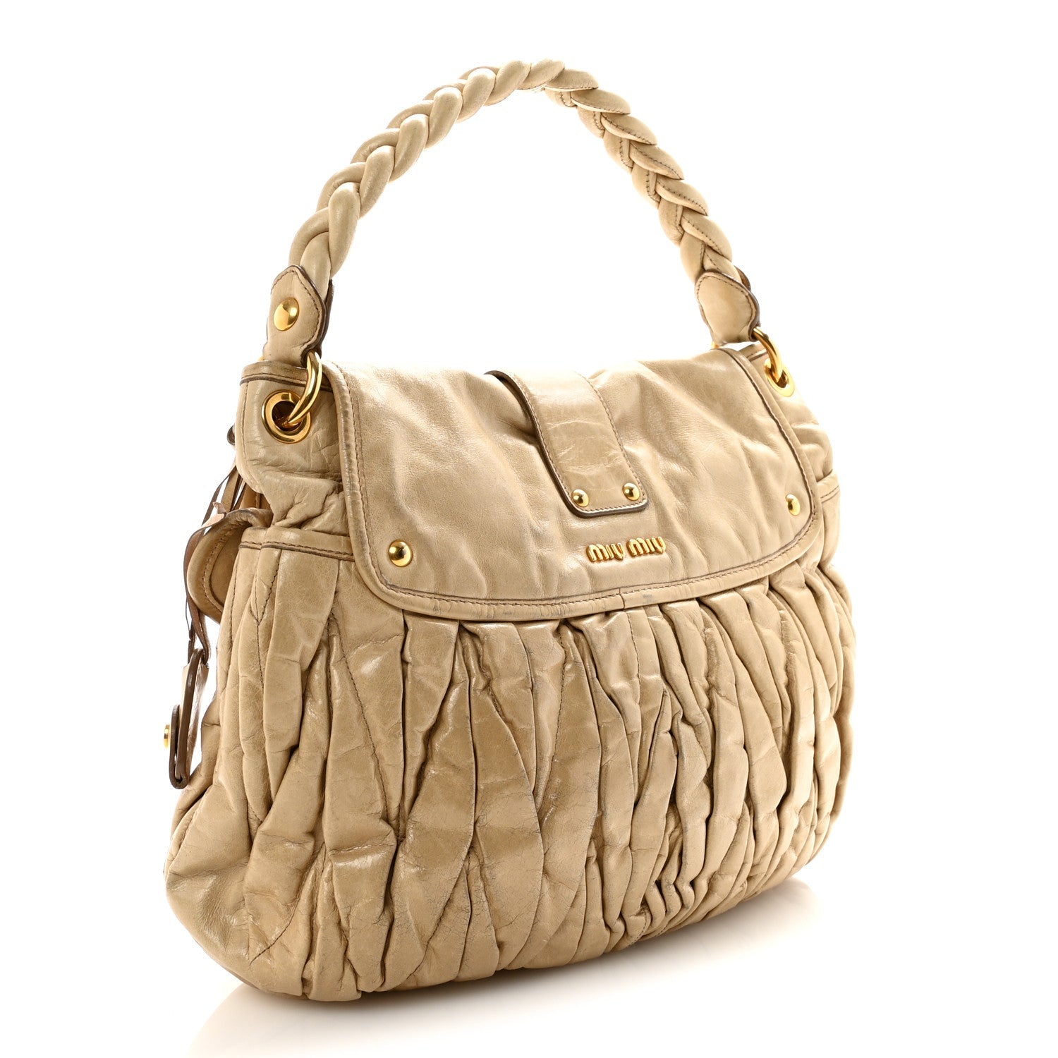 Nappa Matelasse Coffer Hobo Beige
