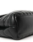 Calfskin Y Quilted Monogram Small Loulou Chain Satchel Black