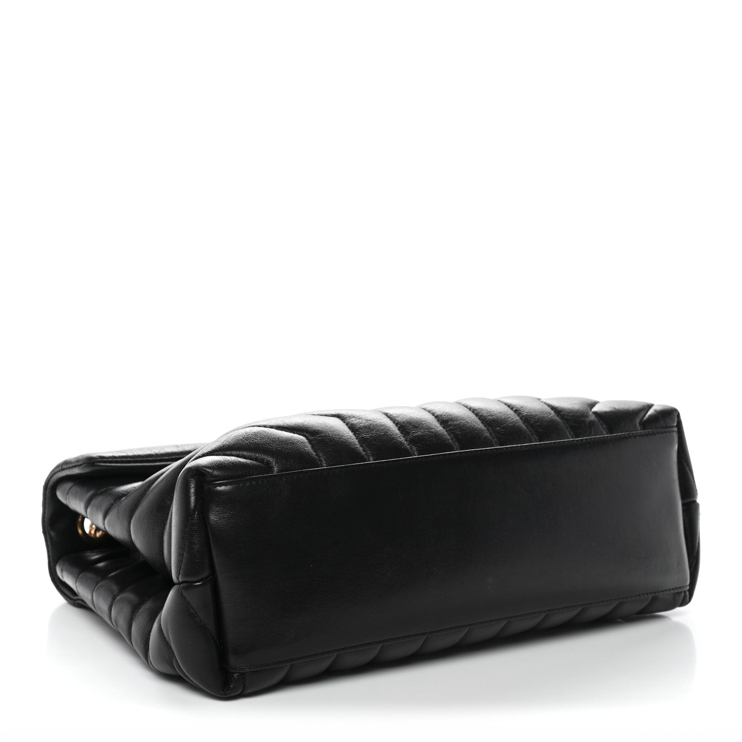 Calfskin Y Quilted Monogram Medium Loulou Chain Satchel Black