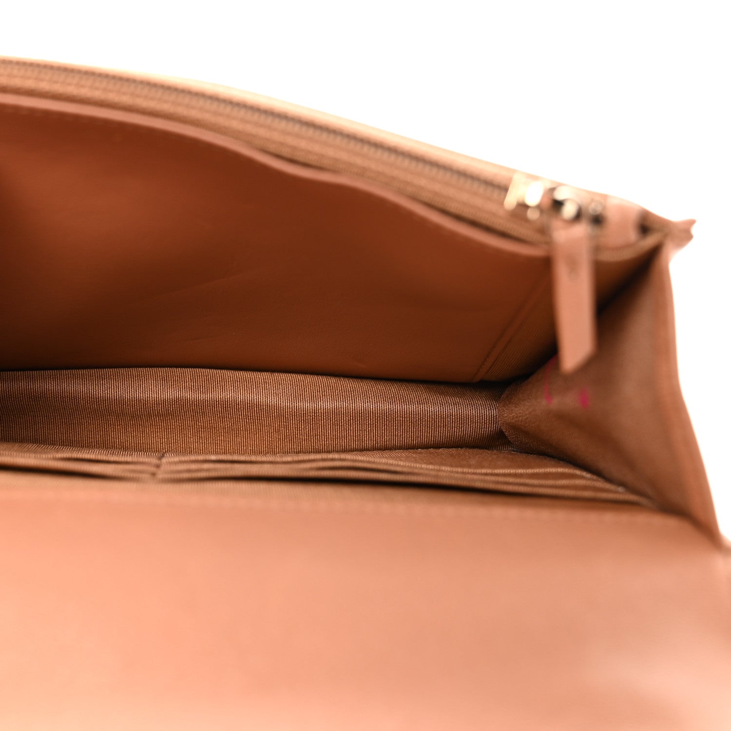 Lambskin Quilted CHNL 19 Wallet On Chain WOC Brown