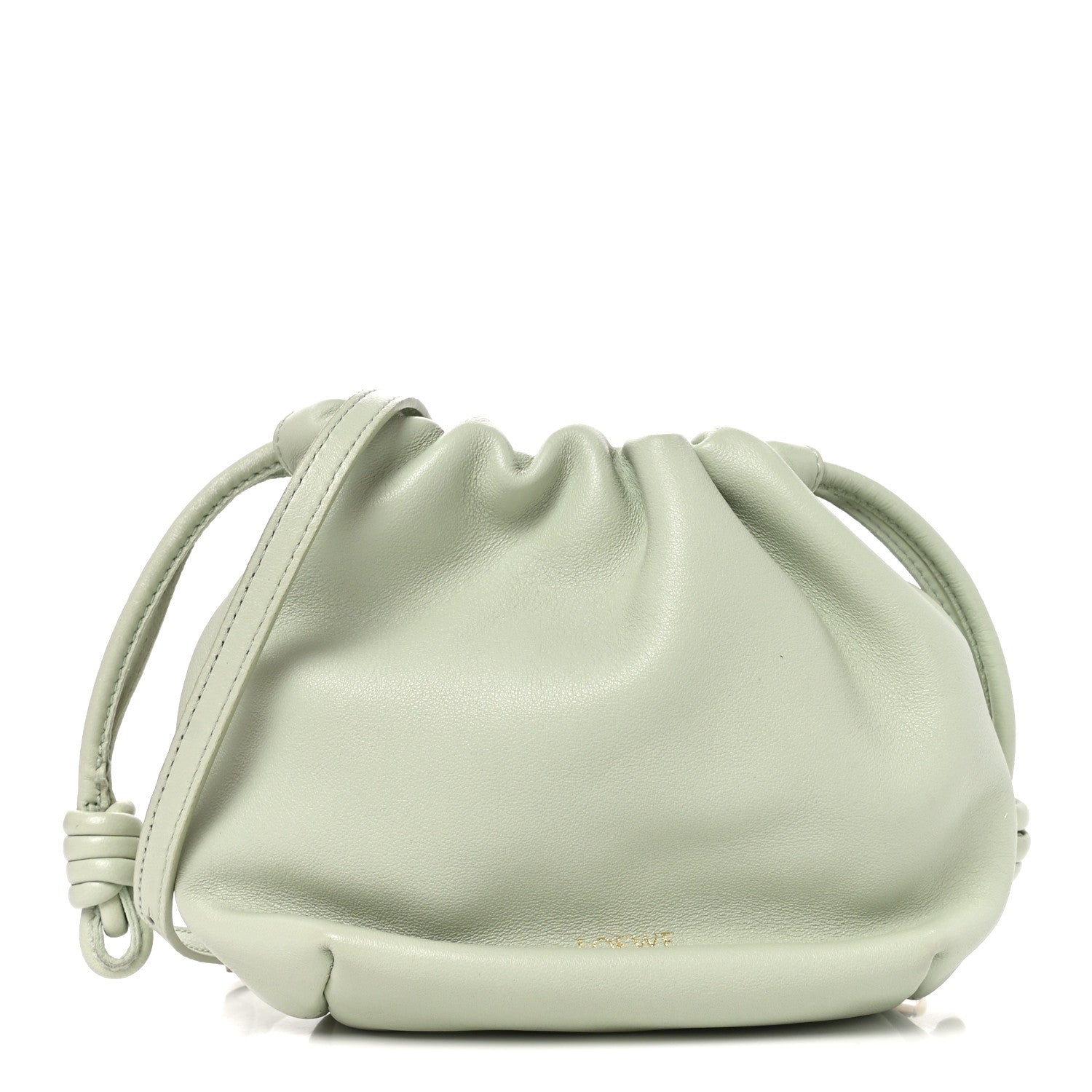 Mellow Nappa Donut Chain Mini Flamenco Knot Clutch Spring Jade
