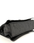 Metallic Crushed Calfskin Large Crush Chain Bag Steel Grey