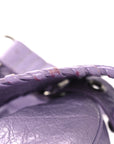 Extra Supple Calfskin Crocodile Embossed Le Cagole Shoulder Bag XS Lilac