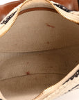 Textile Medium Ava Shoulder Bag White Black