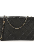 Lambskin Quilted Large Diamond CC Flap Black